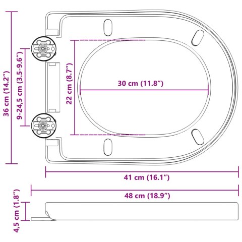 DESKA TOALETOWA BIAŁY 48X 36.5X 4.5CM POLIPROPYLEN