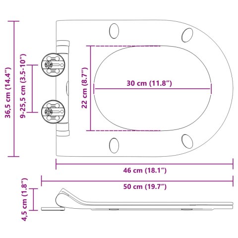 DESKA TOALETOWA BIAŁY 48.5X 36X 5CM POLIPROPYLEN