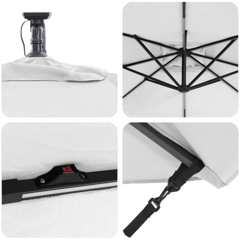 PARASOL BANANA NA WYSIĘGNIKU PIASKOWY 249X249X250CM