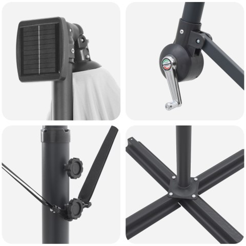 PARASOL BANANA NA WYSIĘGNIKU PIASKOWY 249X249X250CM