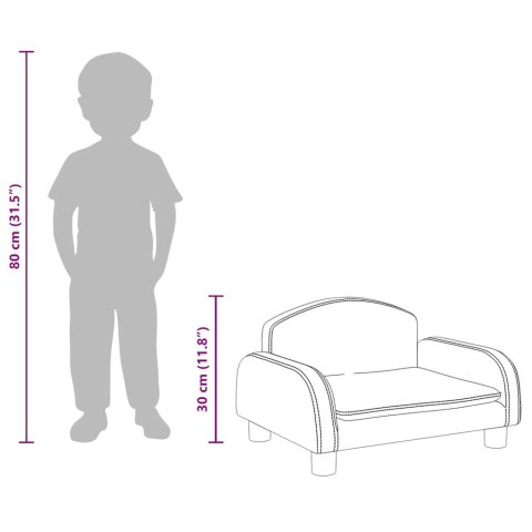 SOFA DLA DZIECI BRĄZOWA 50X40X30CM SZTUCZNA SKÓRA