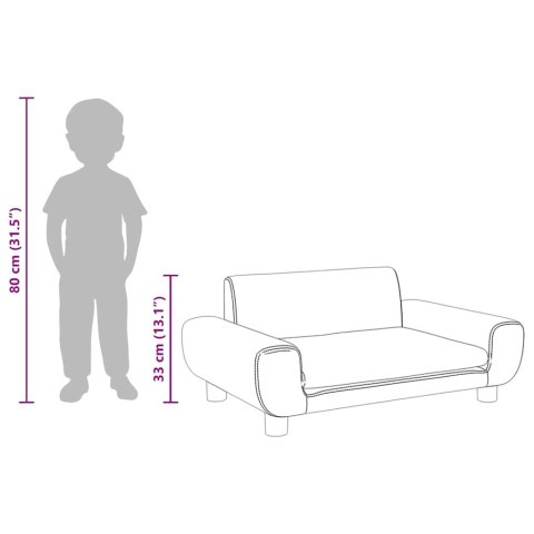 SOFA DLA DZIECI NIEBIESKA 70X45X33CM AKSAMIT