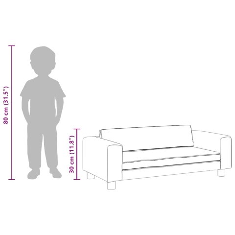 VidaXL Sofa dziecięca z podnóżkiem, różowa, 100x50x30 cm, aksamit