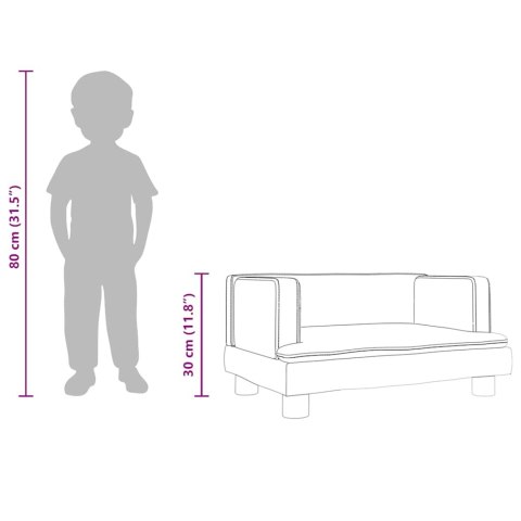 SOFA DLA DZIECI BRĄZOWA 60X40X30CM SZTUCZNA SKÓRA