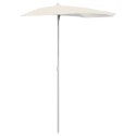 PÓŁOKRĄGŁY PARASOL OGRODOWY NA SŁUPKU 180X90CM PIASKOWY