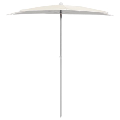 PÓŁOKRĄGŁY PARASOL OGRODOWY NA SŁUPKU 180X90CM PIASKOWY