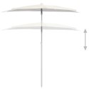 PÓŁOKRĄGŁY PARASOL OGRODOWY NA SŁUPKU 180X90CM PIASKOWY