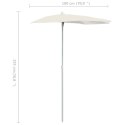 PÓŁOKRĄGŁY PARASOL OGRODOWY NA SŁUPKU 180X90CM PIASKOWY
