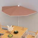 PÓŁOKRĄGŁY PARASOL OGRODOWY NA SŁUPKU 180X90CM TERAKOTA
