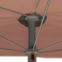 PÓŁOKRĄGŁY PARASOL OGRODOWY NA SŁUPKU 180X90CM TERAKOTA