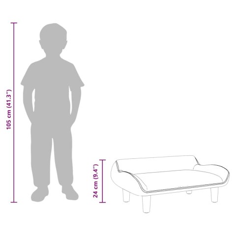 VidaXL Sofa dla dzieci, ciemnoszara, 70x40x24 cm, aksamit