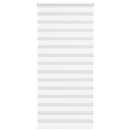 VidaXL Roleta zebra, biała, szerokość tkaniny 110,9 cm, poliester