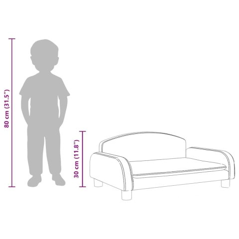 SOFA DLA DZIECI CZARNA 70X45X30CM SZTUCZNA SKÓRA