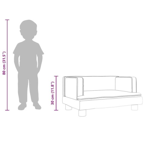 SOFA DLA DZIECI KREMOWA 60X40X30CM AKSAMIT
