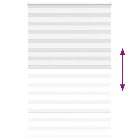 VidaXL Roleta zebra, biała, szerokość tkaniny 140,9 cm, poliester