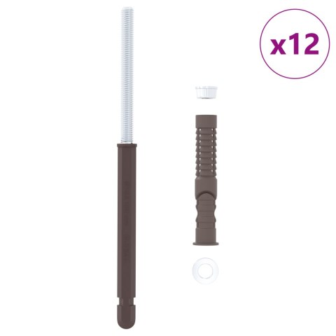 UCHWYT DO PÓŁEK PŁYWAJĄCYCH 12 PCS BRĄZOWY Ø10X 170MM STAL