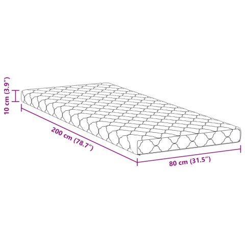 VidaXL Materace Biały 200 x 80 cm 100% materiał poliestrowy