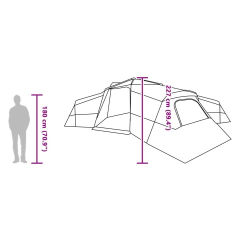 NAMIOT SZARY I POMARAŃCZOWY DUŻY POLIESTER I WŁÓKNO SZKLANE