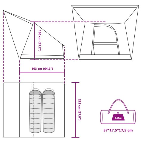 NAMIOT ZIELONY 223X163X130CM