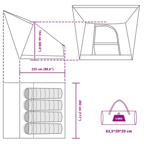 NAMIOT ZIELONY 282X225X154CM