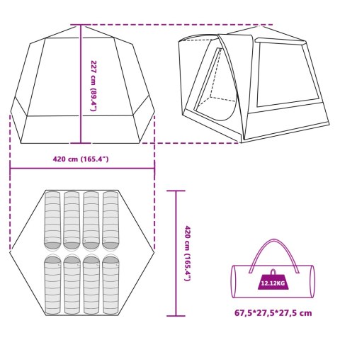 NAMIOT ZIELONY DUŻY TKANINA POLIESTROWA