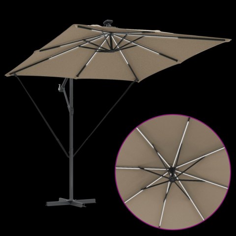 PARASOL BANANA NA WYSIĘGNIKU CIEMNOSZARY 249X249X250CM