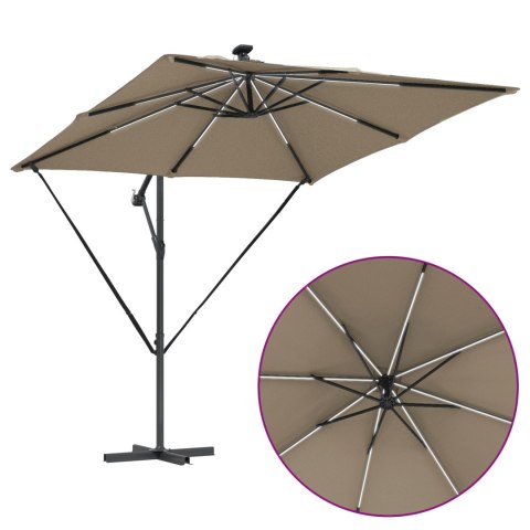 PARASOL BANANA NA WYSIĘGNIKU CIEMNOSZARY 249X249X250CM