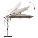 PARASOL BANANA NA WYSIĘGNIKU CIEMNOSZARY 249X249X250CM