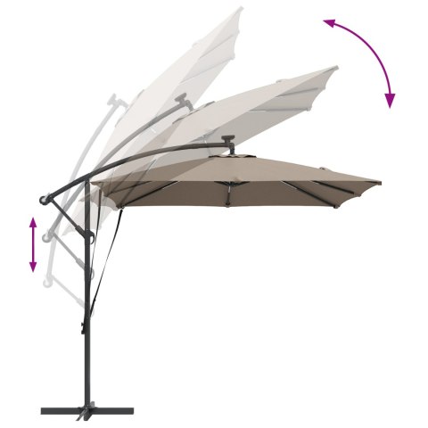 PARASOL BANANA NA WYSIĘGNIKU CIEMNOSZARY 249X249X250CM