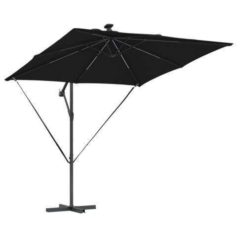 VidaXL Parasol banana na wysięgniku Czarny 249 x 249 x 250 cm