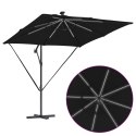 VidaXL Parasol banana na wysięgniku Czarny 249 x 249 x 250 cm