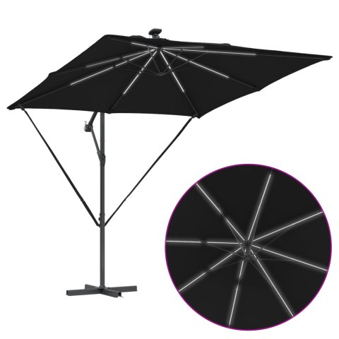 VidaXL Parasol banana na wysięgniku Czarny 249 x 249 x 250 cm