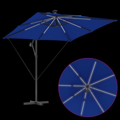VidaXL Parasol banana na wysięgniku Niebieski 249 x 249 x 250 cm