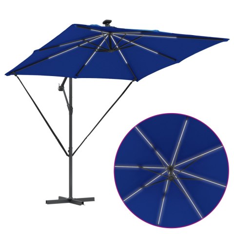 VidaXL Parasol banana na wysięgniku Niebieski 249 x 249 x 250 cm