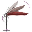 VidaXL Parasol banana na wysięgniku terakota 249 x 249 x 250 cm