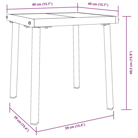 LEŻAK Z PODUSZKĄ -OSOBA 2 PCS BRĄZOWY 40X 40X 40.5CM POLIRATTAN