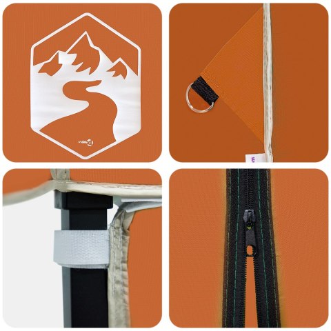 NAMIOT OCHRONNY POMARAŃCZOWY 250X250X227 / 236 / 245CM