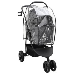 SKŁADANY WÓZEK DLA ZWIERZĄT Z REGULACJĄ CZARNY 78X54X101CM