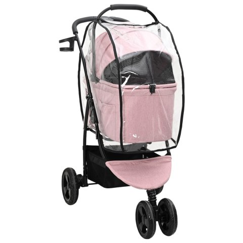 SKŁADANY WÓZEK DLA ZWIERZĄT Z REGULACJĄ RÓŻOWY 78X54X101CM