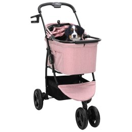 SKŁADANY WÓZEK DLA ZWIERZĄT Z REGULACJĄ RÓŻOWY 78X54X101CM