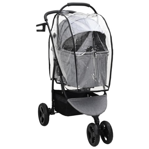 SKŁADANY WÓZEK DLA ZWIERZĄT Z REGULACJĄ SZARY 78X54X101CM