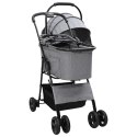 SKŁADANY WÓZEK DLA ZWIERZĄT Z REGULACJĄ SZARY 81X47X99CM