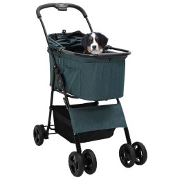 SKŁADANY WÓZEK DLA ZWIERZĄT Z REGULACJĄ ZIELONY 81X47X99CM