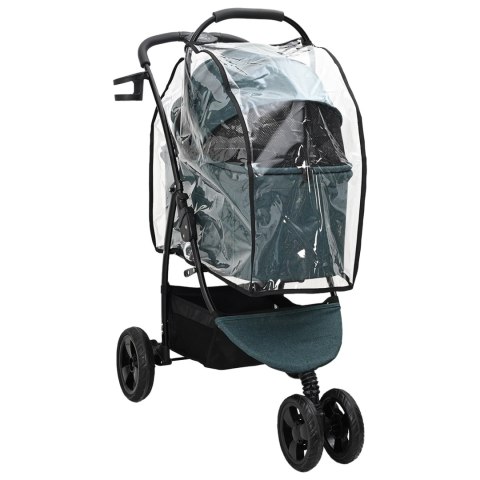 SKŁADANY WÓZEK DLA ZWIERZĄT ZIELONY 78X54X101CM