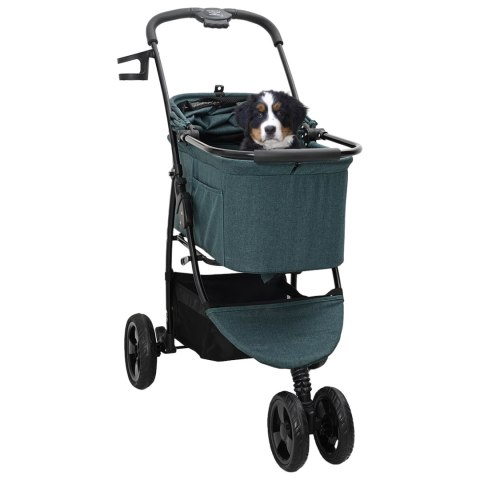 SKŁADANY WÓZEK DLA ZWIERZĄT ZIELONY 78X54X101CM
