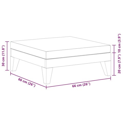 MODUŁ PODNÓŻKA CIEMNOSZARA PODUSZKA DREWNO AKACJOWE