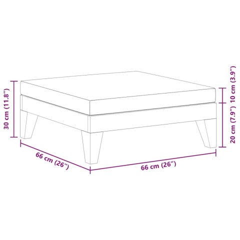 MODUŁ PODNÓŻKA KREMOWA PODUSZKA DREWNO AKACJOWE