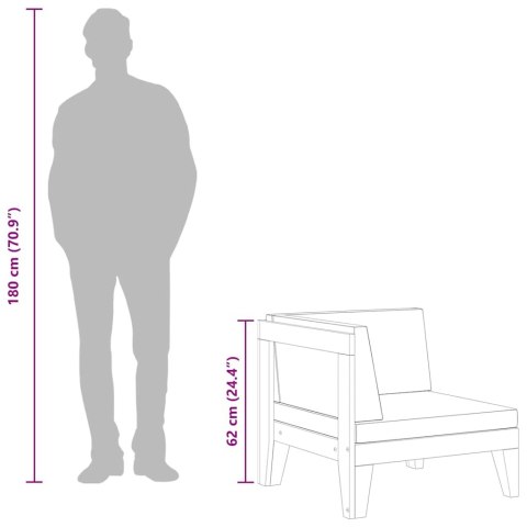 MODUŁ SOFY NAROŻNEJ KREMOWE PODUSZKI DREWNO AKACJOWE