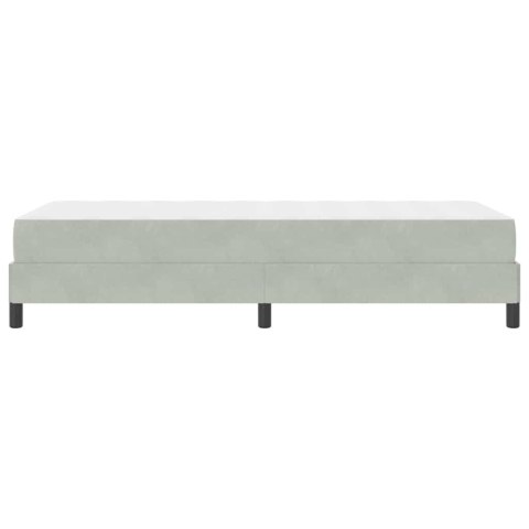 ŁÓŻKO KONTYNENTALNE Z MATERACEM JASNOSZARY 90X 190CM AKSAMIT