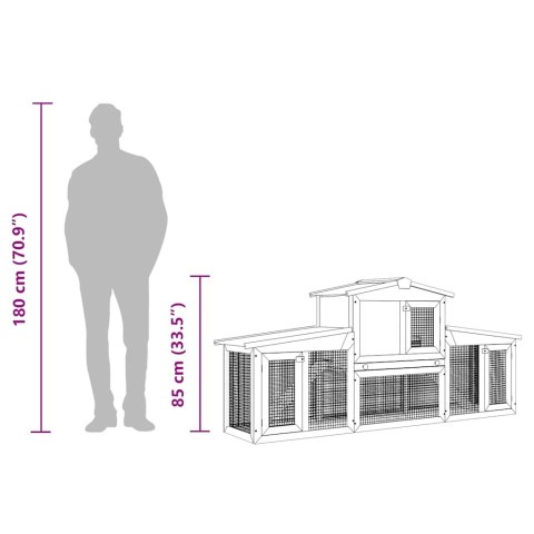 DUŻA KLATKA Z ZADASZENIEM DLA KRÓLIKÓW DREWNIANA